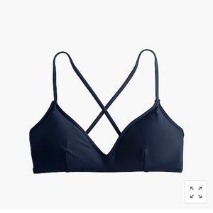 French navy cross-back bikini top